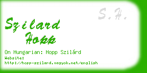 szilard hopp business card