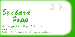 szilard hopp business card